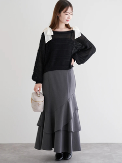 LUDIC PARK(ルディックパーク) |ショルダーリボンラメ入りニットトップス