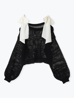 LUDIC PARK(ルディックパーク) |ショルダーリボンラメ入りニットトップス