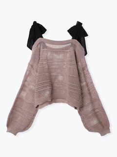 LUDIC PARK(ルディックパーク) |ショルダーリボンラメ入りニットトップス