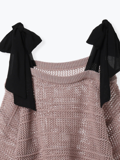 LUDIC PARK(ルディックパーク) |ショルダーリボンラメ入りニットトップス