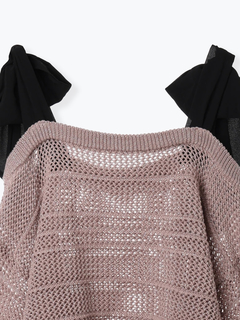 LUDIC PARK(ルディックパーク) |ショルダーリボンラメ入りニットトップス