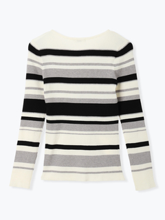 LUDIC PARK(ルディックパーク) |リブVネックボーダーニット