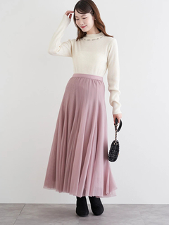 LUDIC PARK(ルディックパーク) |ビジュー付きリブニットトップス