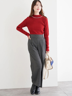 LUDIC PARK(ルディックパーク) |ビジュー付きリブニットトップス