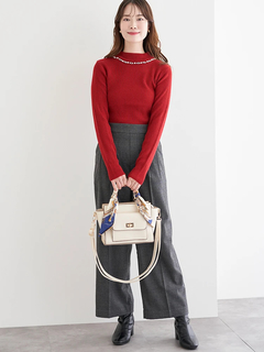 LUDIC PARK(ルディックパーク) |ビジュー付きリブニットトップス