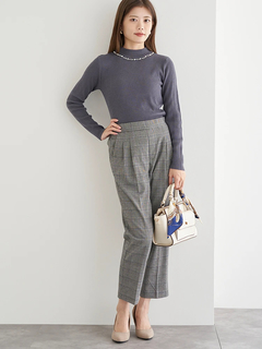 LUDIC PARK(ルディックパーク) |ビジュー付きリブニットトップス