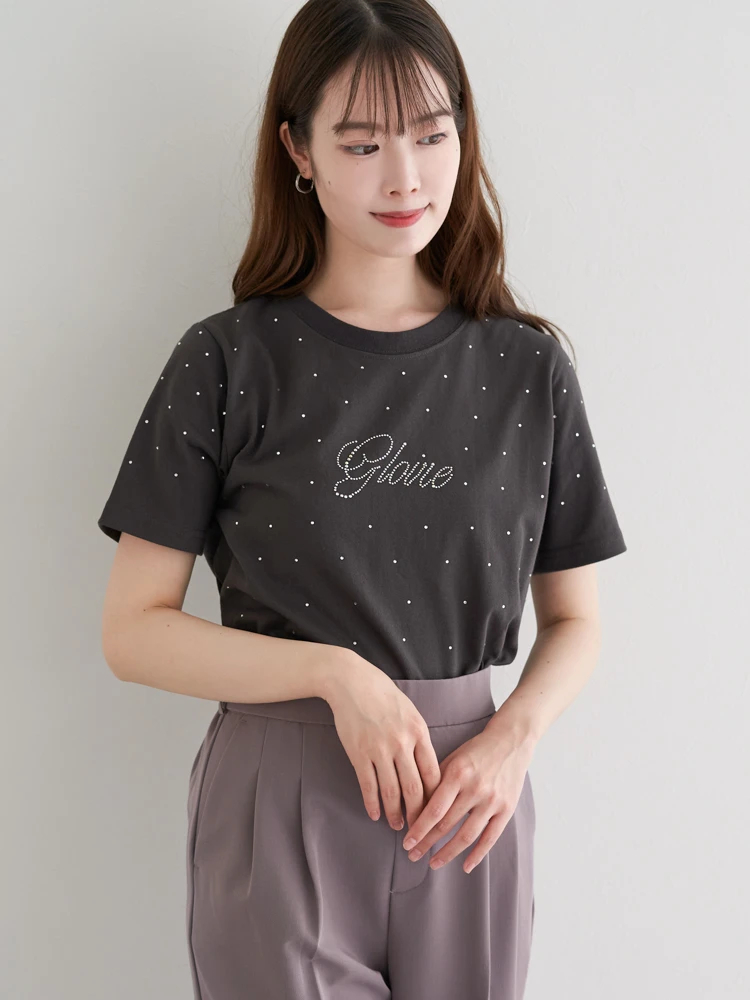 LUDIC PARK(ルディックパーク) |ラインストーンロゴTシャツ