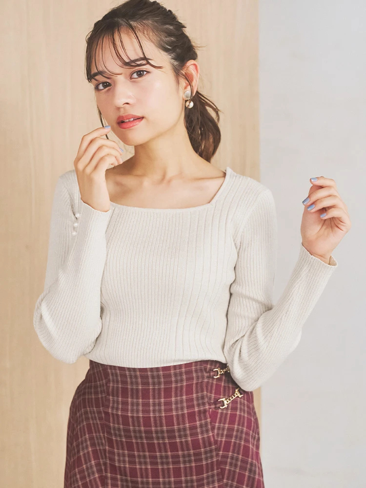 LUDIC PARK(ルディックパーク) |スクエアネックニットプルオーバー