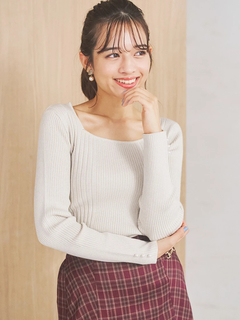 LUDIC PARK(ルディックパーク) |スクエアネックニットプルオーバー