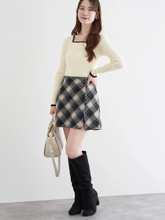 LUDIC PARK(ルディックパーク) |スクエアネックニットプルオーバー