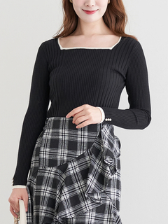 LUDIC PARK(ルディックパーク) |スクエアネックニットプルオーバー