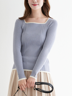 LUDIC PARK(ルディックパーク) |スクエアネックニットプルオーバー