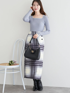 LUDIC PARK(ルディックパーク) |スクエアネックラメニットプルオーバー