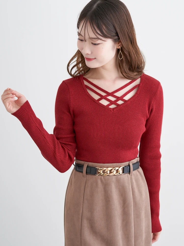 LUDIC PARK(ルディックパーク) |フロントクロスリブラメニットプルオーバー