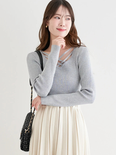 LUDIC PARK(ルディックパーク) |フロントクロスリブラメニットプルオーバー