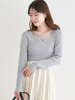 LUDIC PARK(ルディックパーク) |フロントクロスリブラメニットプルオーバー