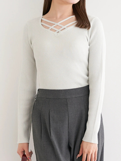 LUDIC PARK(ルディックパーク) |フロントクロスリブラメニットプルオーバー