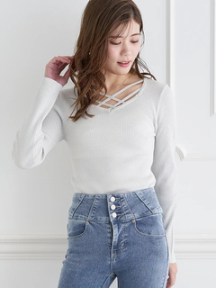 LUDIC PARK(ルディックパーク) |フロントクロスリブラメニットプルオーバー