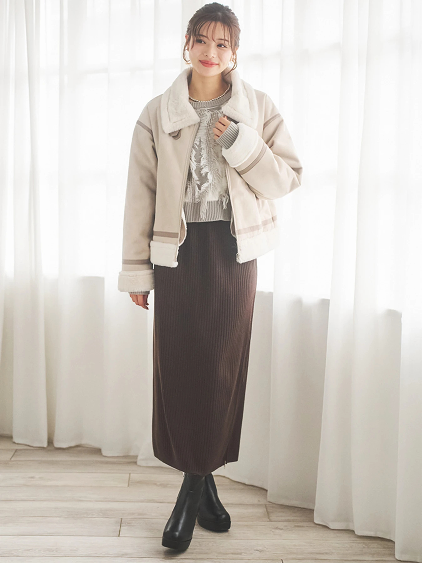 パイピングムートンジャケット / LUDIC PARK（ルディックパーク）の