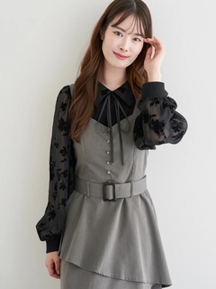 LUDIC PARK(ルディックパーク) |フロッキー花柄リボンブラウス