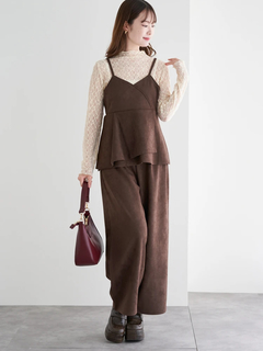 LUDIC PARK(ルディックパーク) |[SET]スエードポンチラップ風キャミソール×ワイドパンツ