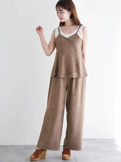 LUDIC PARK(ルディックパーク) |[SET]スエードポンチラップ風キャミソール×ワイドパンツ