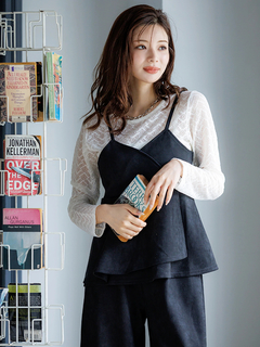 LUDIC PARK(ルディックパーク) |[SET]スエードポンチラップ風キャミソール×ワイドパンツ