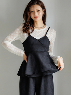 LUDIC PARK(ルディックパーク) |[SET]スエードポンチラップ風キャミソール×ワイドパンツ