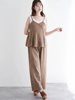 LUDIC PARK(ルディックパーク) |[SET]スエードポンチラップ風キャミソール×ワイドパンツ