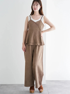 LUDIC PARK(ルディックパーク) |[SET]スエードポンチラップ風キャミソール×ワイドパンツ