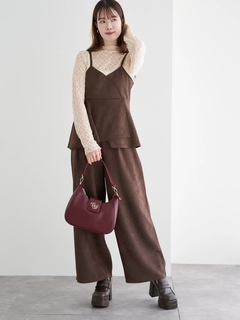 LUDIC PARK(ルディックパーク) |[SET]スエードポンチラップ風キャミソール×ワイドパンツ