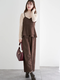 LUDIC PARK(ルディックパーク) |[SET]スエードポンチラップ風キャミソール×ワイドパンツ