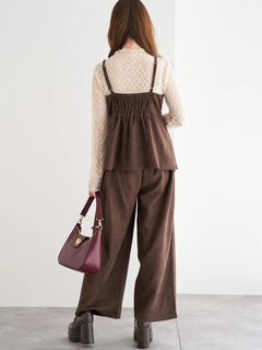 LUDIC PARK(ルディックパーク) |[SET]スエードポンチラップ風キャミソール×ワイドパンツ