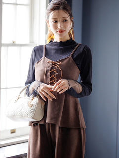 LUDIC PARK(ルディックパーク) |[SET]スエードポンチレースアップキャミソール×ワイドパンツ