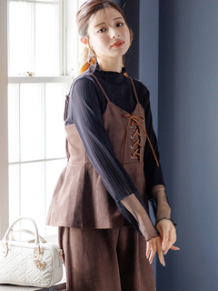 LUDIC PARK(ルディックパーク) |[SET]スエードポンチレースアップキャミソール×ワイドパンツ