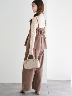 LUDIC PARK(ルディックパーク) |[SET]スエードポンチレースアップキャミソール×ワイドパンツ