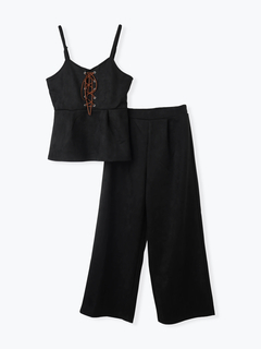 LUDIC PARK(ルディックパーク) |[SET]スエードポンチレースアップキャミソール×ワイドパンツ