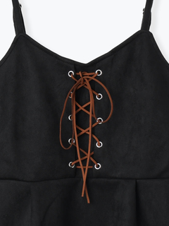 LUDIC PARK(ルディックパーク) |[SET]スエードポンチレースアップキャミソール×ワイドパンツ