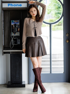 LUDIC PARK(ルディックパーク) |フェイクレザーミニプリーツスカート