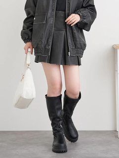 LUDIC PARK(ルディックパーク) |フェイクレザーミニプリーツスカート