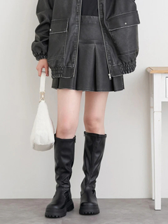 LUDIC PARK(ルディックパーク) |フェイクレザーミニプリーツスカート