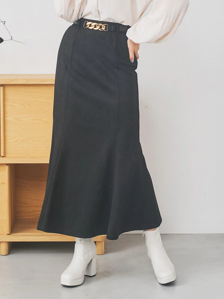 LUDIC PARK(ルディックパーク) |スエポンベルト付きマーメードスカート