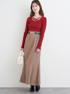 LUDIC PARK(ルディックパーク) |スエポンベルト付きマーメードスカート