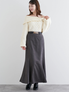 LUDIC PARK(ルディックパーク) |スエポンベルト付きマーメードスカート