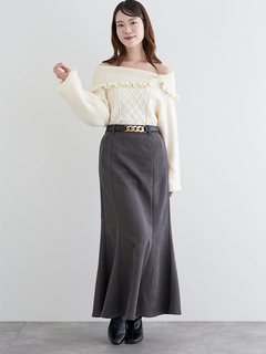 LUDIC PARK(ルディックパーク) |スエポンベルト付きマーメードスカート