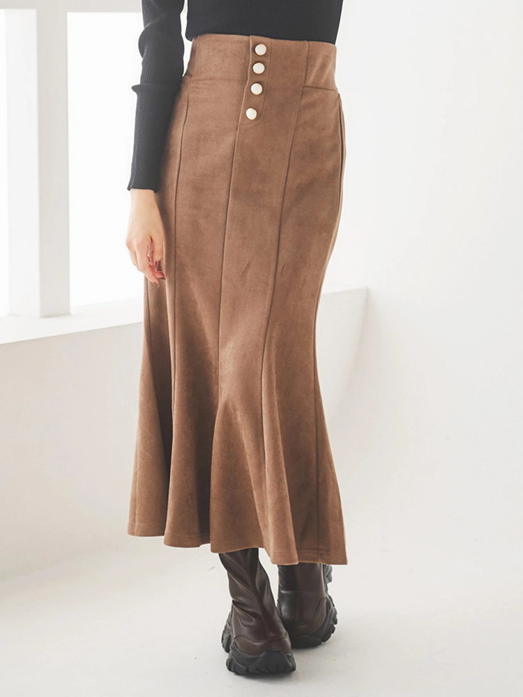 LUDIC PARK(ルディックパーク) |スエードポンチボタン付きマーメイドスカート