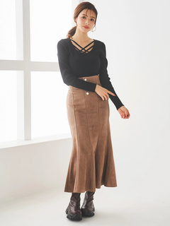 LUDIC PARK(ルディックパーク) |スエードポンチボタン付きマーメイドスカート