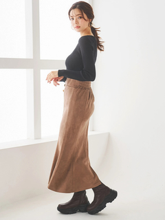 LUDIC PARK(ルディックパーク) |スエードポンチボタン付きマーメイドスカート