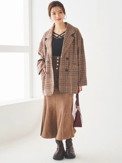 LUDIC PARK(ルディックパーク) |スエードポンチボタン付きマーメイドスカート