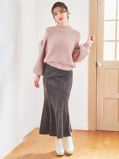 LUDIC PARK(ルディックパーク) |スエードポンチボタン付きマーメイドスカート